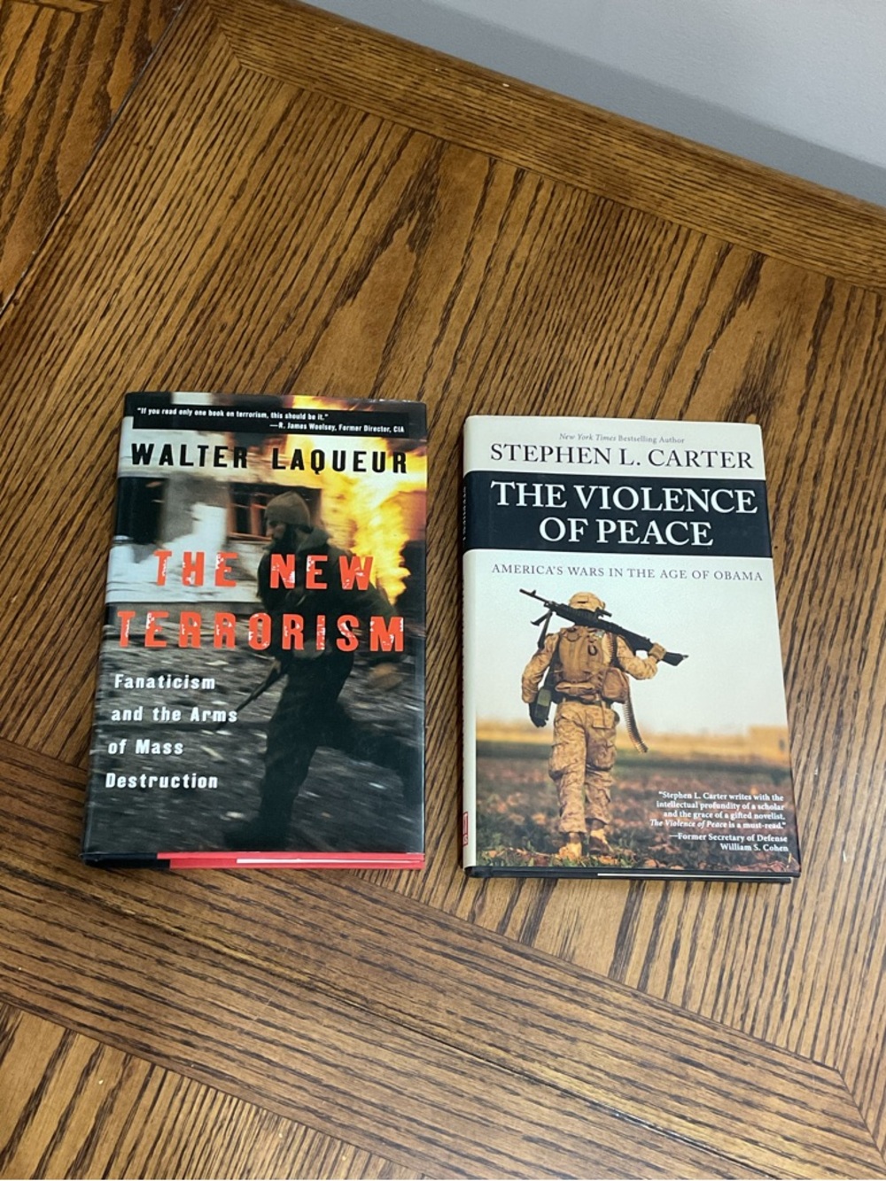 The Violence of Peace by Steven Carter & New Terrorism by Walter Laqueur Warfare